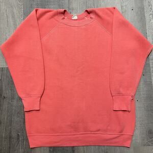 Vintage 1960s Sportswear of Creslan And Cotton Pink Crewneck Blank Sweatshirt M